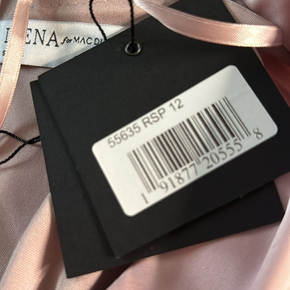 NWT $398 MAC DUGGAL SATIN RUCHED BISHOP SLEEVE GOWN 55635 ROSE PINK - Picture 5 of 6